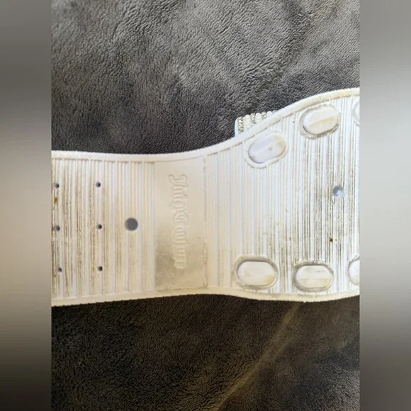 Juicy Couture Pearl Rhinestone Slide Sandals White - Picture 4 of 4